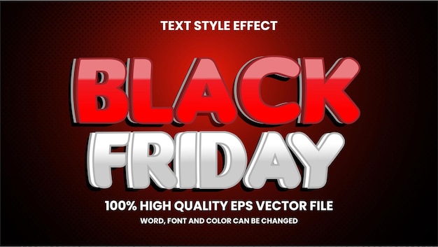 Vettore black friday effetto testo premium