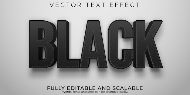 Black friday text effect template, editable sale and fashion text style