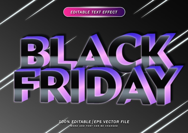 Black friday text style editable effect