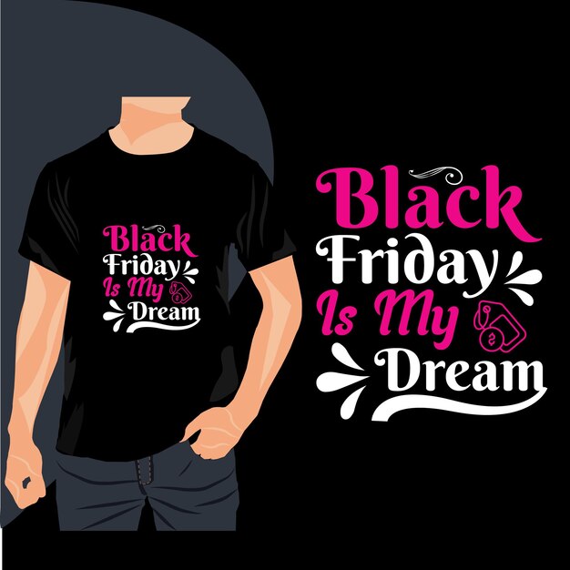 Vettore design della maglietta tipografica del black friday