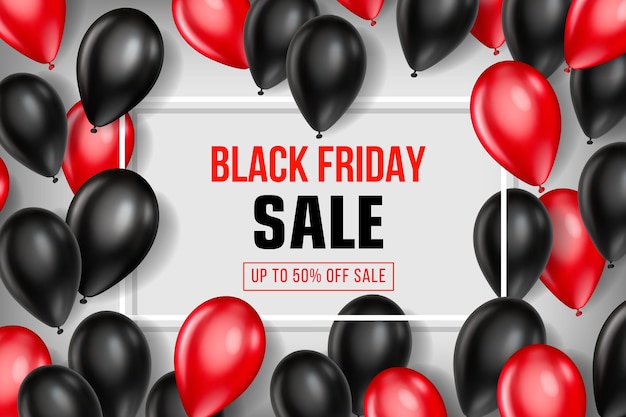 Black friday-uitverkoop met ballonnen