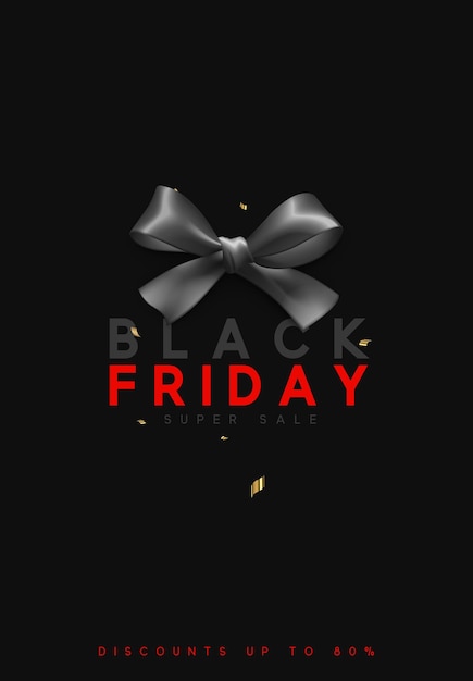 Black Friday-uitverkoop, promotieposter en spandoek. vectorillustratie