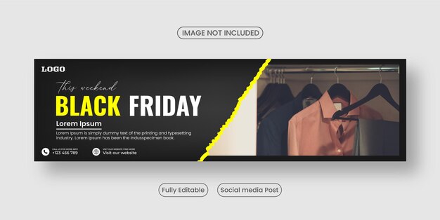 Black friday-uitverkoop social media-omslagsjabloon en webomslag