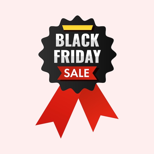 Black Friday-uitverkoopbadge op roze achtergrond