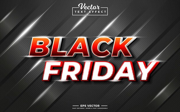 Black friday vector 3d bewerkbaar teksteffect