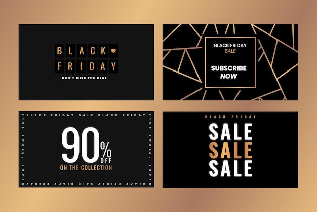 Vector black friday vector luxurious text promotional advertising collection