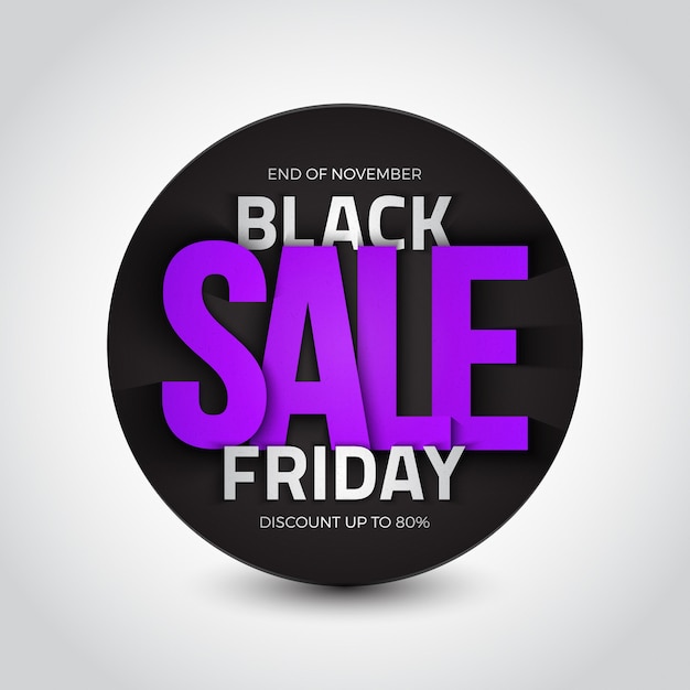 Black Friday-verkoop 3D ronde Banner