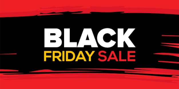 Black friday verkoop banner ontwerpsjabloon op rode en zwarte achtergrond