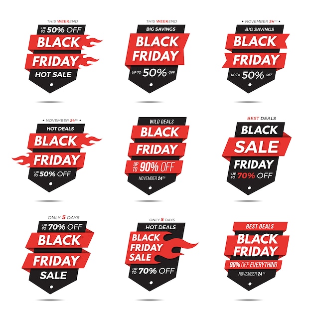 Black Friday verkoop banner set