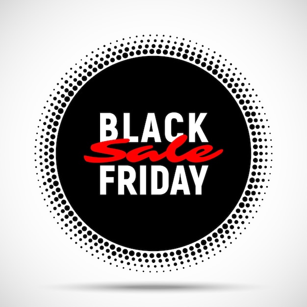 Black friday verkoop cirkel banner achtergrond. illustratie.