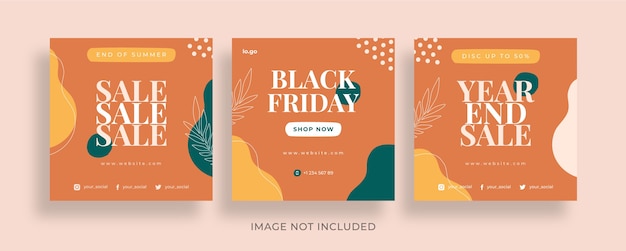 Black friday-verkoop instagram postverzameling