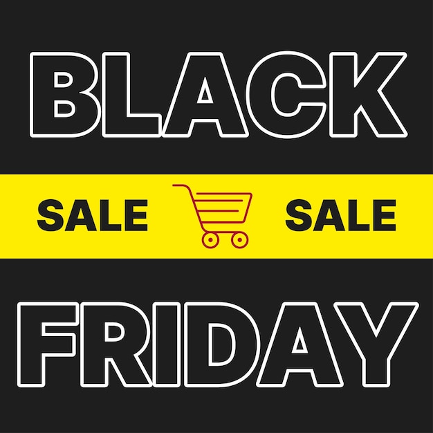 Vector black friday verkoop korting winkelwagentje ontwerp gratis vector