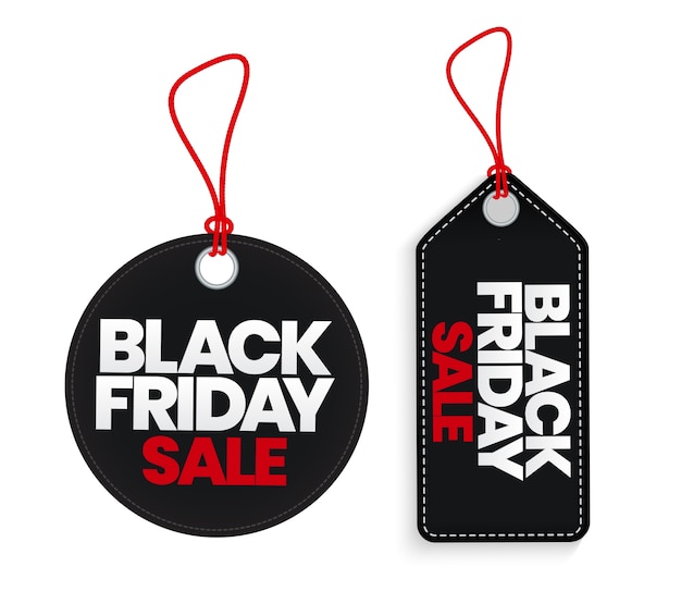 Vector black friday verkoop labelsjabloon collectie set.