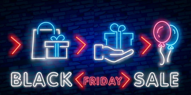 Black friday-verkoop neonteken