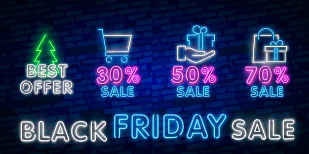 Black friday-verkoop neonteken