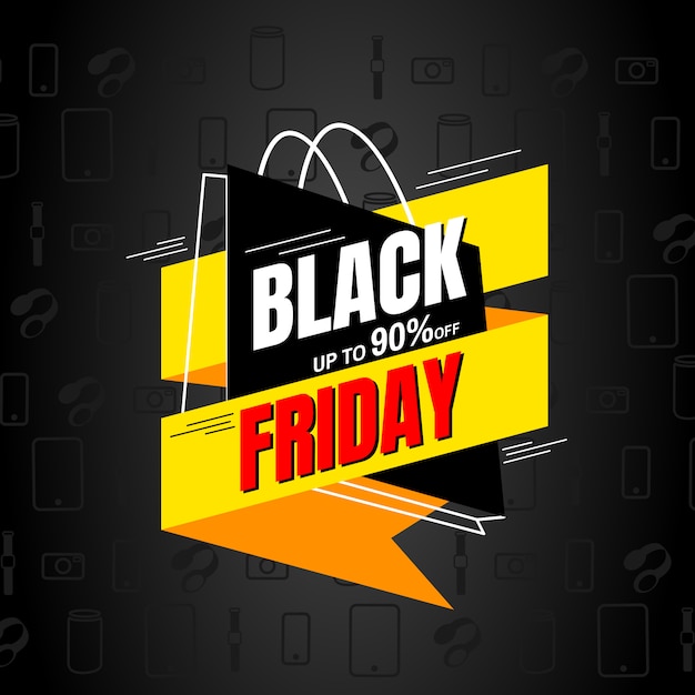 Vector black friday verkoop ontwerpsjabloon. bannertag.