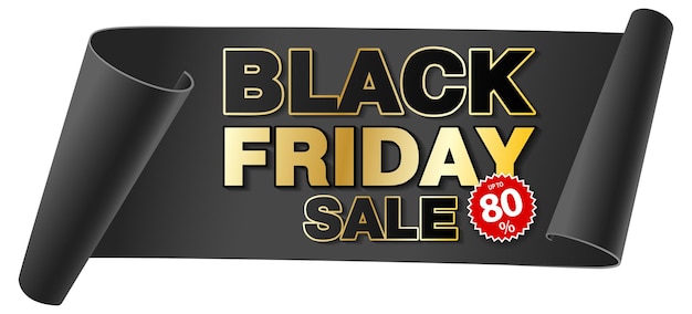 Vector black friday-verkoop papieren banner