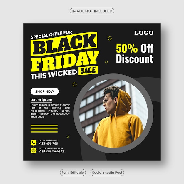 Black Friday verkoop poster banner sociale media promotie Instagram advertentie