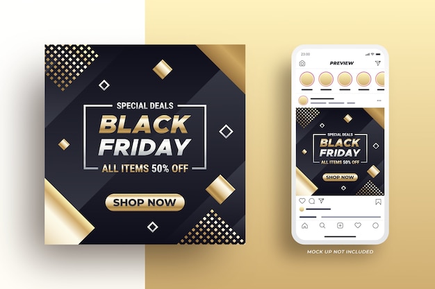 Black friday-verkoop social media banner elegant