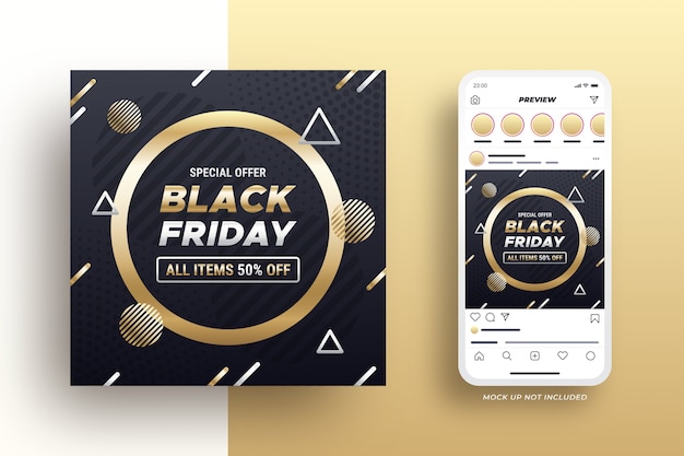 Vector black friday-verkoop social media banner elegant