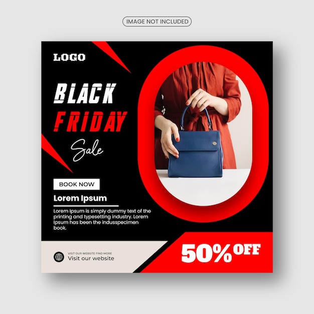 Black Friday-verkoop sociale media-berichten en Instagram-advertentiepostsjabloon