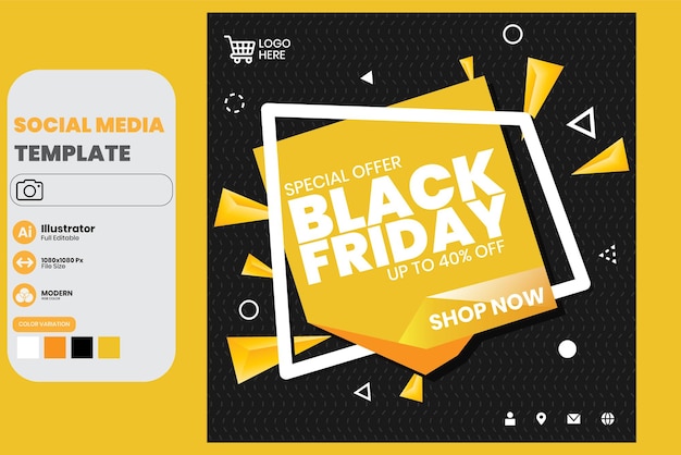 Black friday verkoop sociale media sjabloon