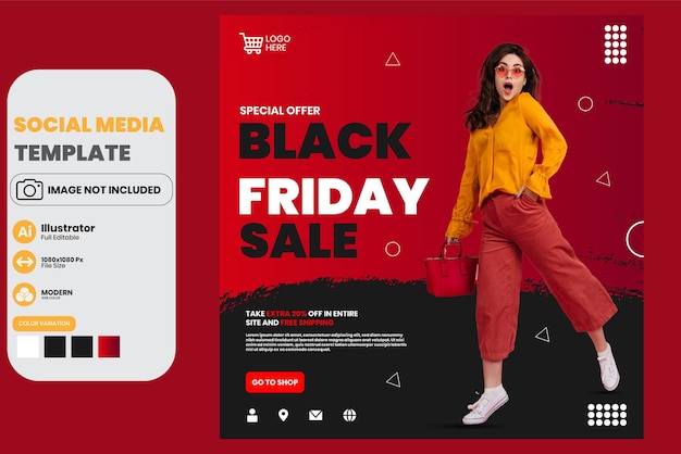 Black Friday verkoop sociale media sjabloon