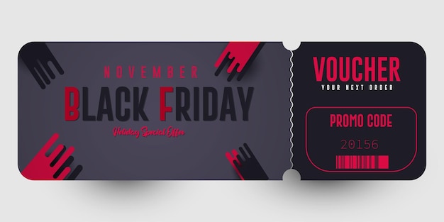 Vector black friday verkoop voucher layout design reclame poster voucher ticket vector illustratie