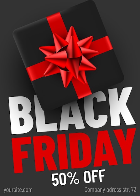 Black friday verkoop websjabloon voor spandoek. presenteer box-poster voor seizoenskorting.