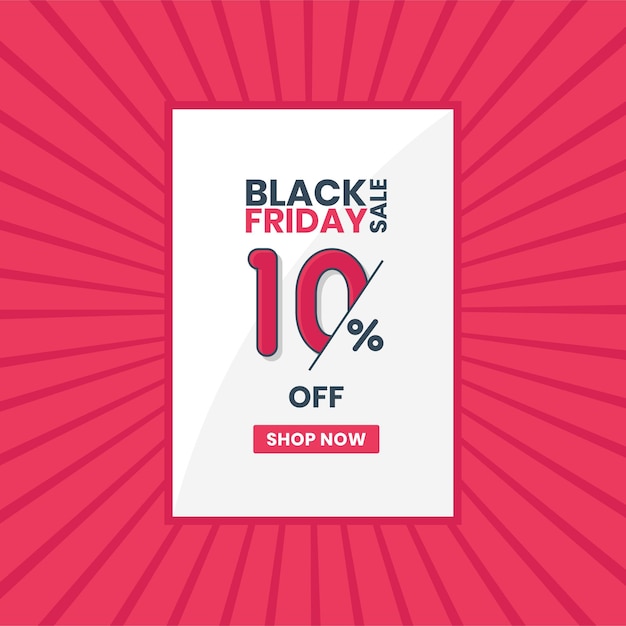 Black Friday-verkoopbanner 10 korting Black Friday-promotie 10 kortingsaanbieding