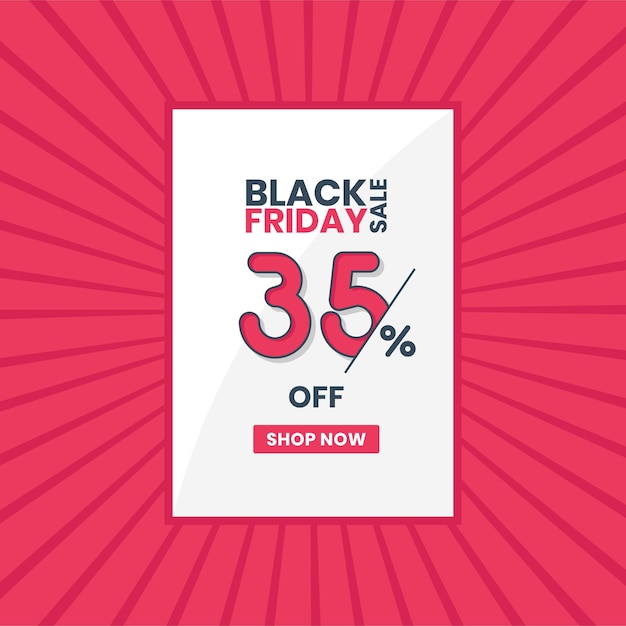 Black Friday-verkoopbanner 35 korting Black Friday-promotie 35 kortingsaanbieding