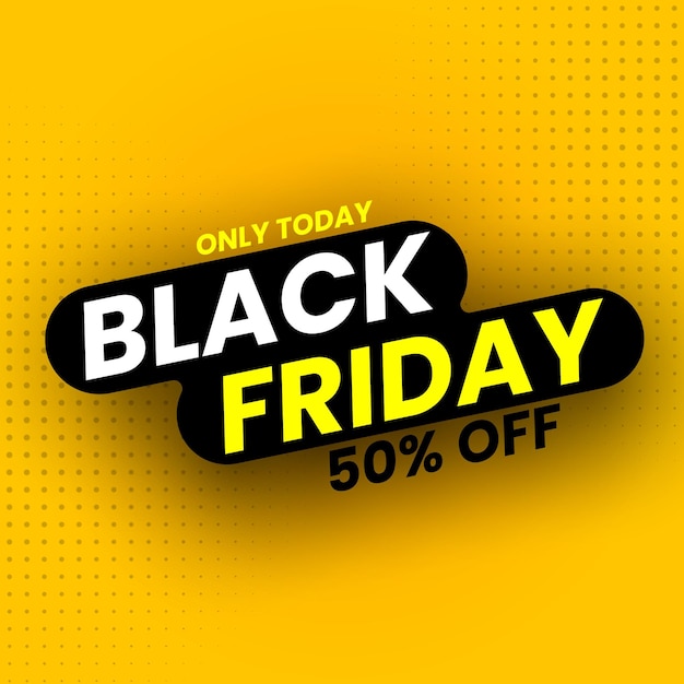 Black friday-verkoopbanner 50 korting Vectorillustratie