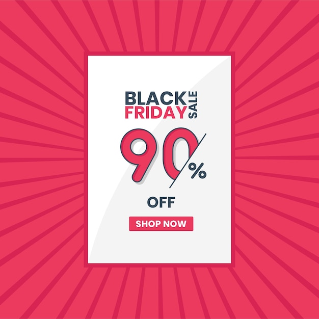 Black Friday-verkoopbanner 90 korting Black Friday-promotie 90 kortingsaanbieding