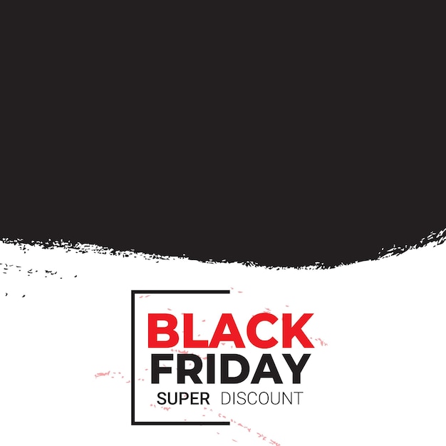 Black friday-verkoopbanner en penseelstreek abstracte achtergrond