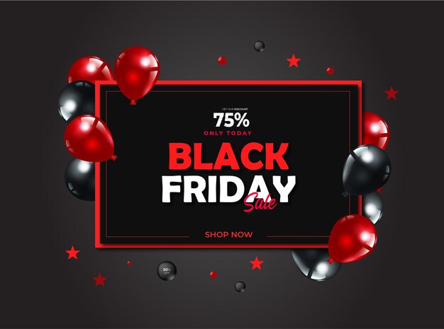 Black Friday-verkoopbanner gecombineerd met rode en donkere achtergrond. Verkoopbanner Black Friday-banner