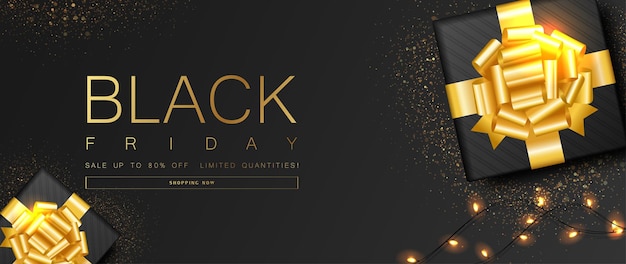 Black friday-verkoopbanner in premium en luxe stijl