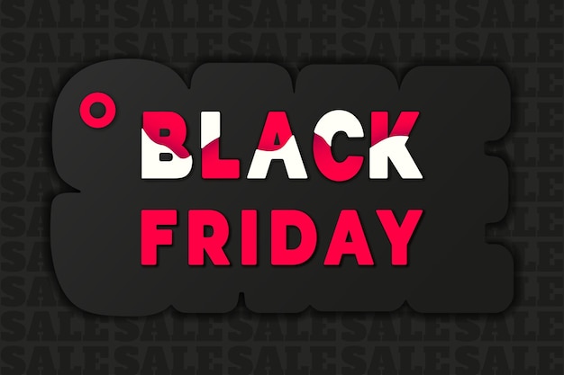 Black Friday-verkoopbanner Kleurrijke tekst op zwarte achtergrond Superverkoop voor kopbalbanner webdesign Kortingsaanbieding prijsteken