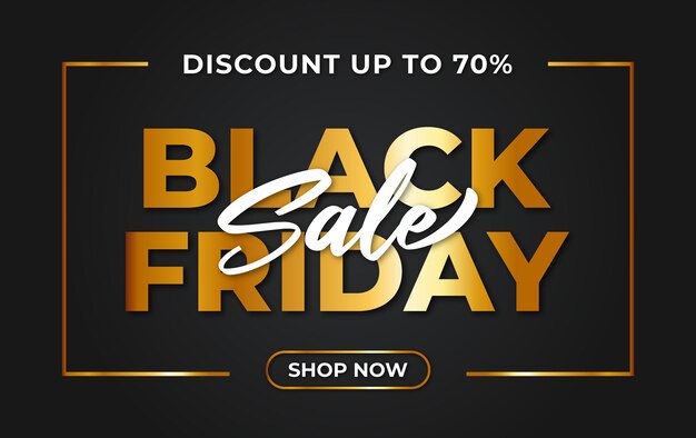 Black friday-verkoopbanner met elegante gouden kleurenachtergrond