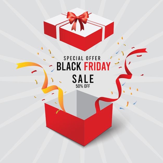 Black Friday-verkoopbanner met geschenkdoos