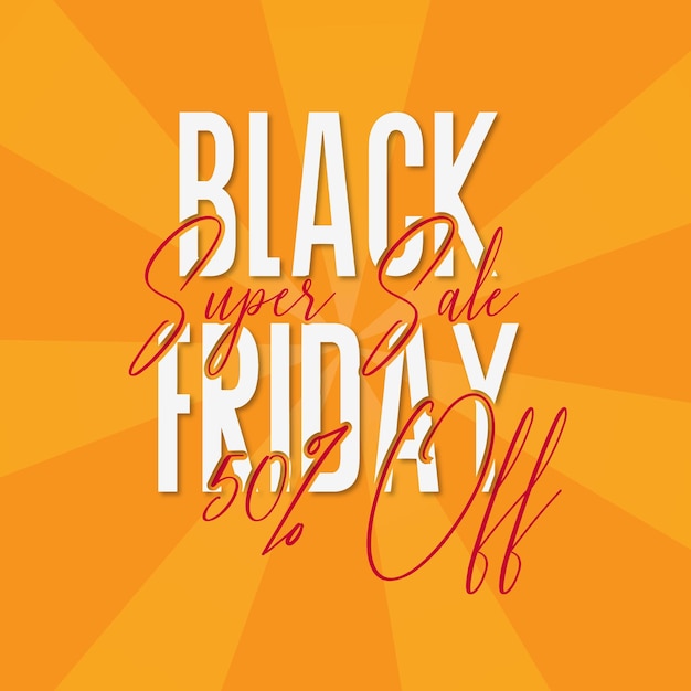 Black Friday-verkoopbanner. Modern minimaal ontwerp met zwart-witte typografie.