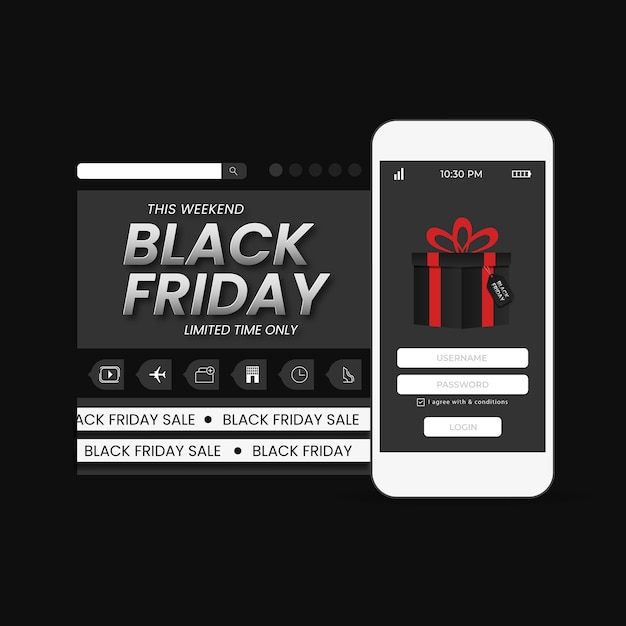 Black friday-verkoopbannerachtergrond