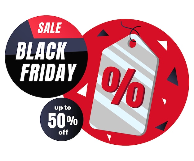 Black friday-verkoopbannermalplaatje met verkoopmarkering