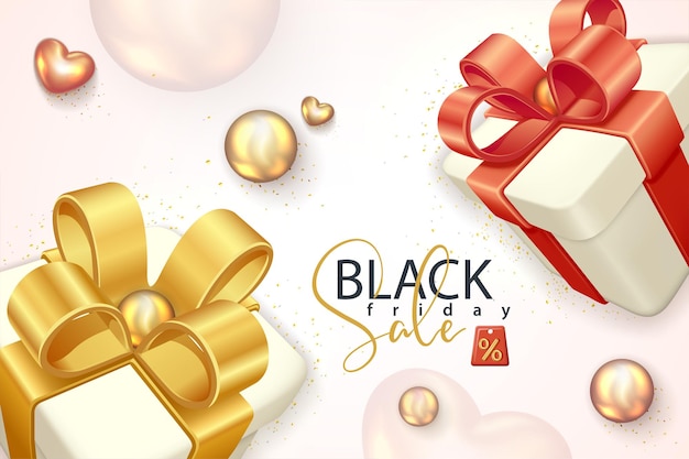 Black friday-verkoopbannerpromotie met geschenkdoos