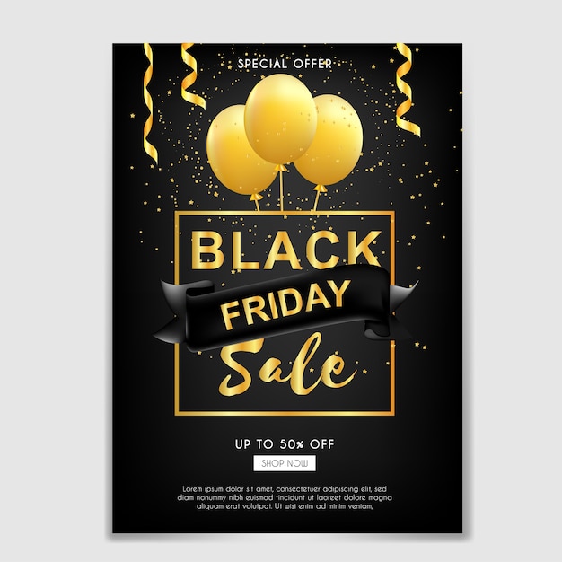 Black Friday-verkoopbrochure met lint