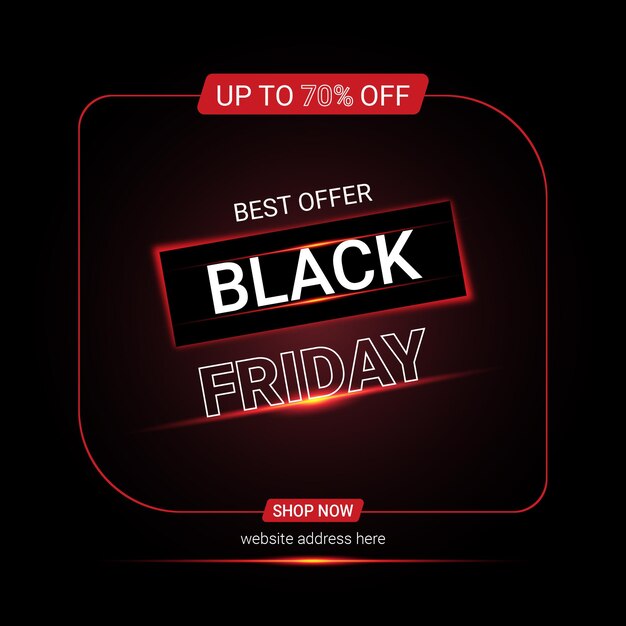 Black friday-verkoopconcept plat ontwerp met realistische vectorsjabloon