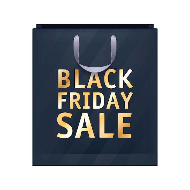 Black friday-verkoopdocument het winkelen zakillustratie.