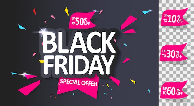 Black friday-verkooplabelsjabloon, speciale aanbieding.