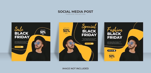 Black friday-verkooppromotieontwerp voor sociale media
