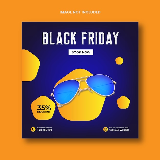 Black friday-verkoopsjabloon voor sociale media-banner en Instagram-bericht