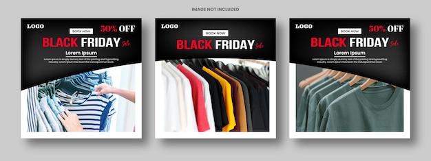 Black friday-verkoopsjabloon voor sociale media-banner en Instagram-bericht